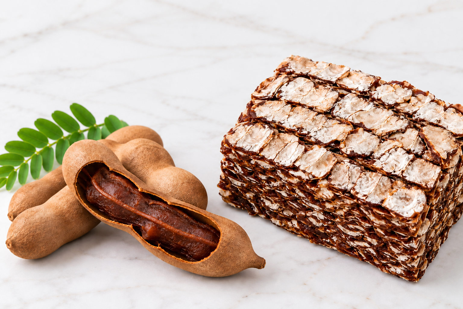 Whole tamarind pods and tamarind block product
